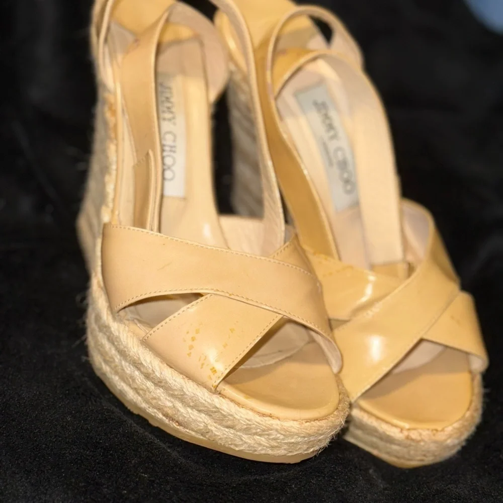 Jimmy Choo Cream Espadrilles with Suede Straps